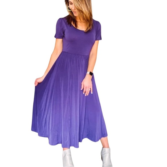 Lularoe New NWT Riley Plus Dress Raspberry Pink Size 3XL - Picture 7 of 7